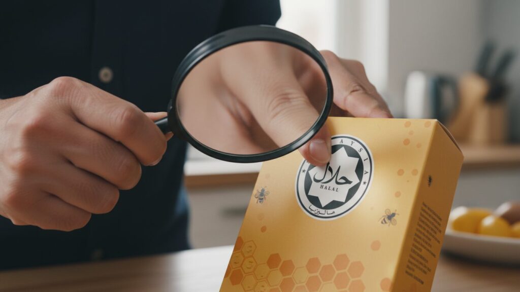 Malaysia HALALマークの位置をチェック